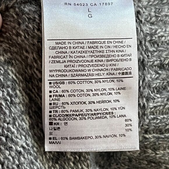 Banana Republic Women L Gray Wool Blend Buttonless Duster Cardigan - Picture 8 of 9